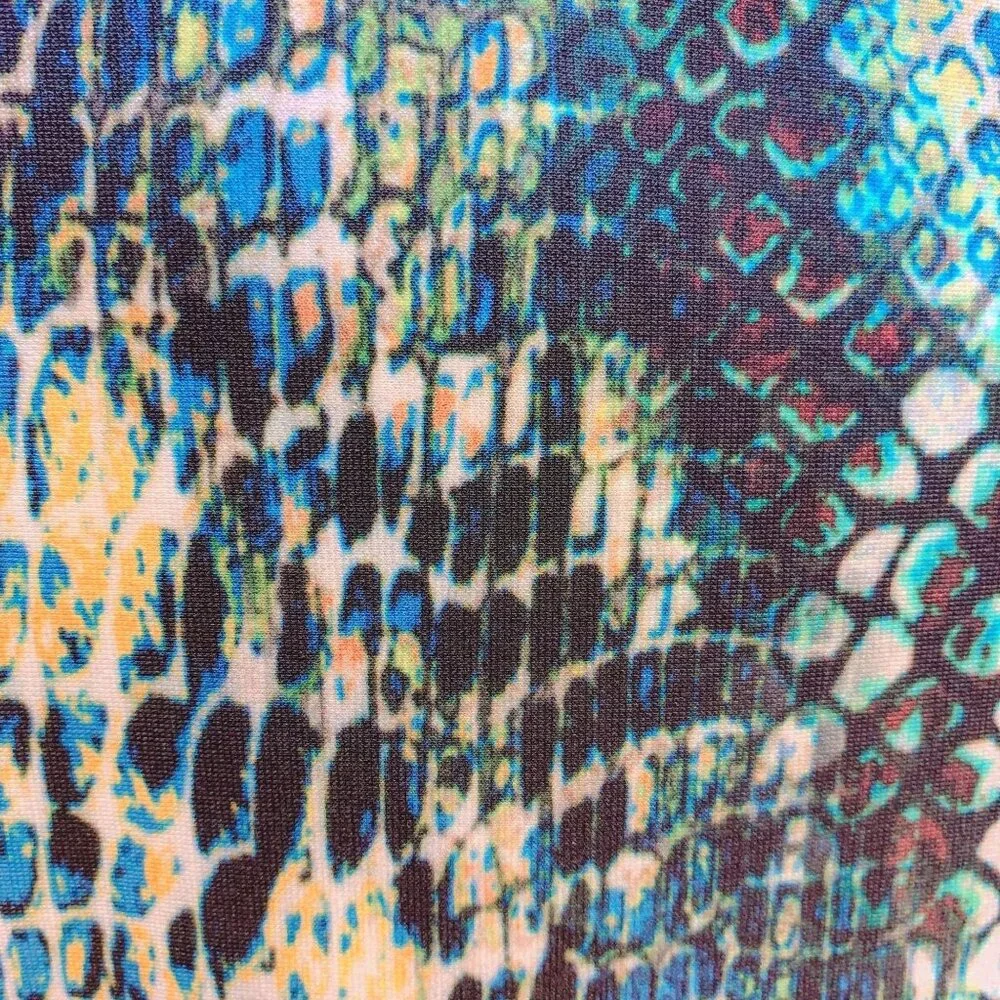 NWT David Meister Black, Turquoise, & Blue Snake Print Dress Size 14 - Picture 4 of 8